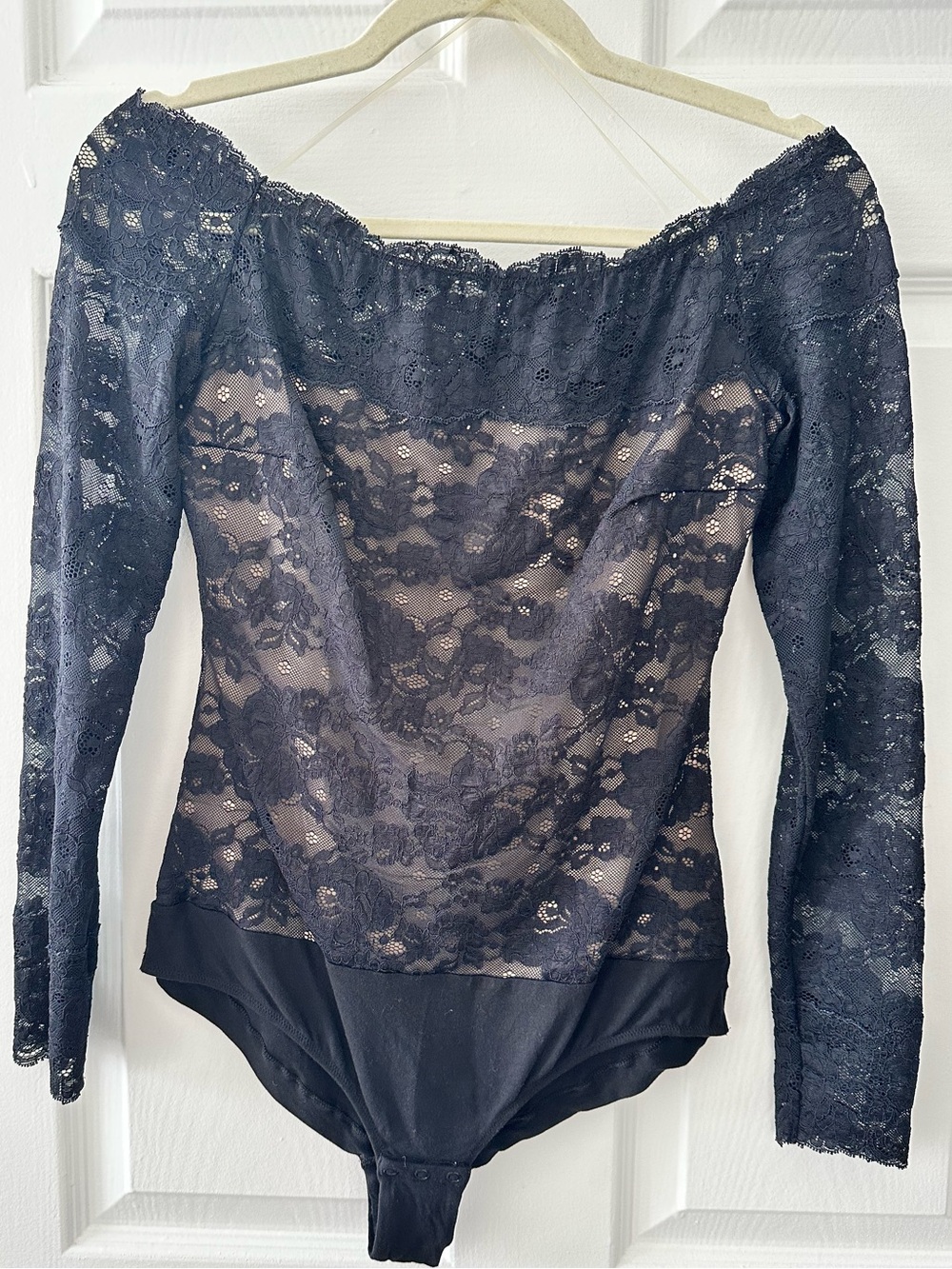 Intimissimi Black Lace Off-Shoulder Bodysuit Size M